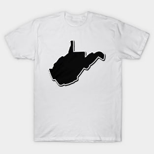Black West Virginia Outline T-Shirt
